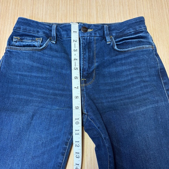 Frame Denim Jeans Womens 27 Blue Le Crop Mini Boot Raw Edge Stretch Cropped - Picture 5 of 9